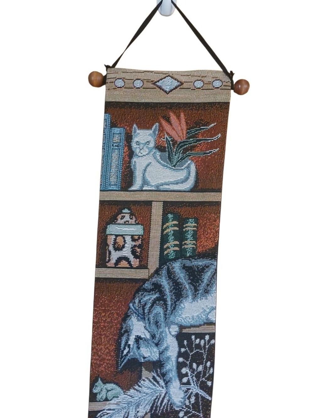 ⚕️THURSDAY SALE⚕️Vintage Tapestry  "Curious Kitties" Style Bell Pull - Picture 2 of 6